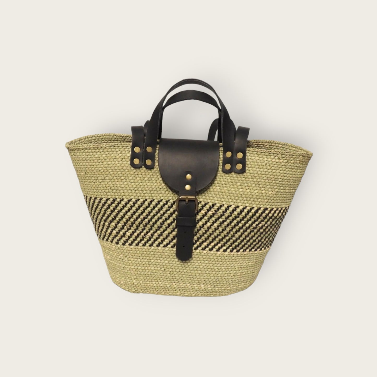BEBA Tote Bag - Nyagala Mstari Natural & Black
