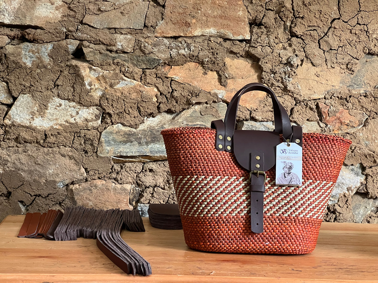 BEBA Tote Bag - Nyagala Rust & Natural