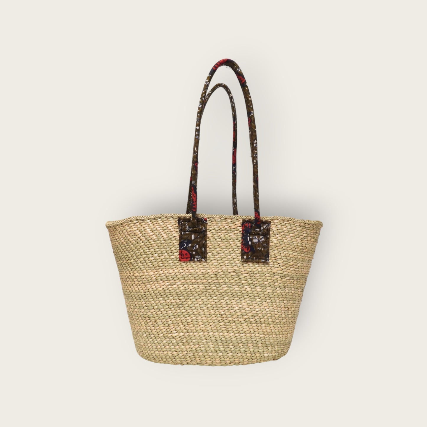 SHOPPER bag - Natural with Funky Blue Kitenge