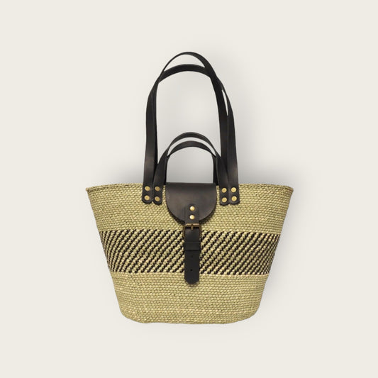 BEBA Tote Bag - Nyagala Mstari Natural & Black