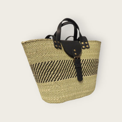 BEBA Tote Bag - Nyagala Mstari Natural & Black