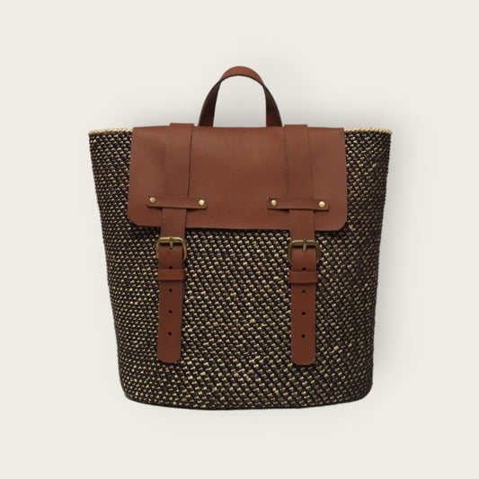 MGONGONI Backpack Flap  - Black&Natural